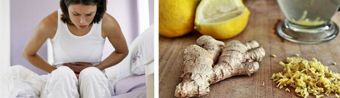pain in the abdomen with parasites and ginger with lemon to eliminate them