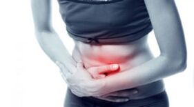Abdominal pain with tape of adhesives